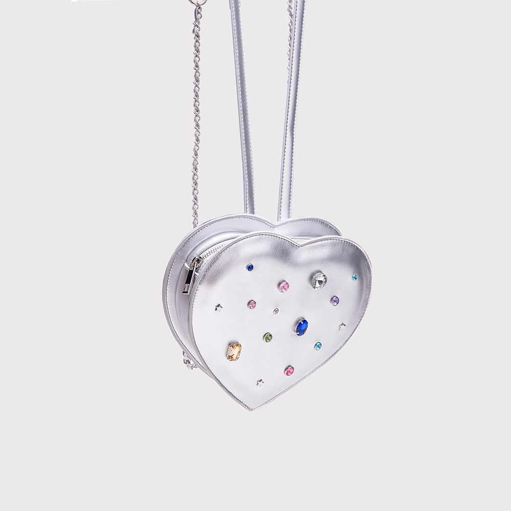 Y2k Bowtie bandage gemstone heart shape backpack