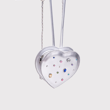 Y2k Bowtie bandage gemstone heart shape backpack