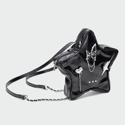 Y2k Gothic black star shape backpack