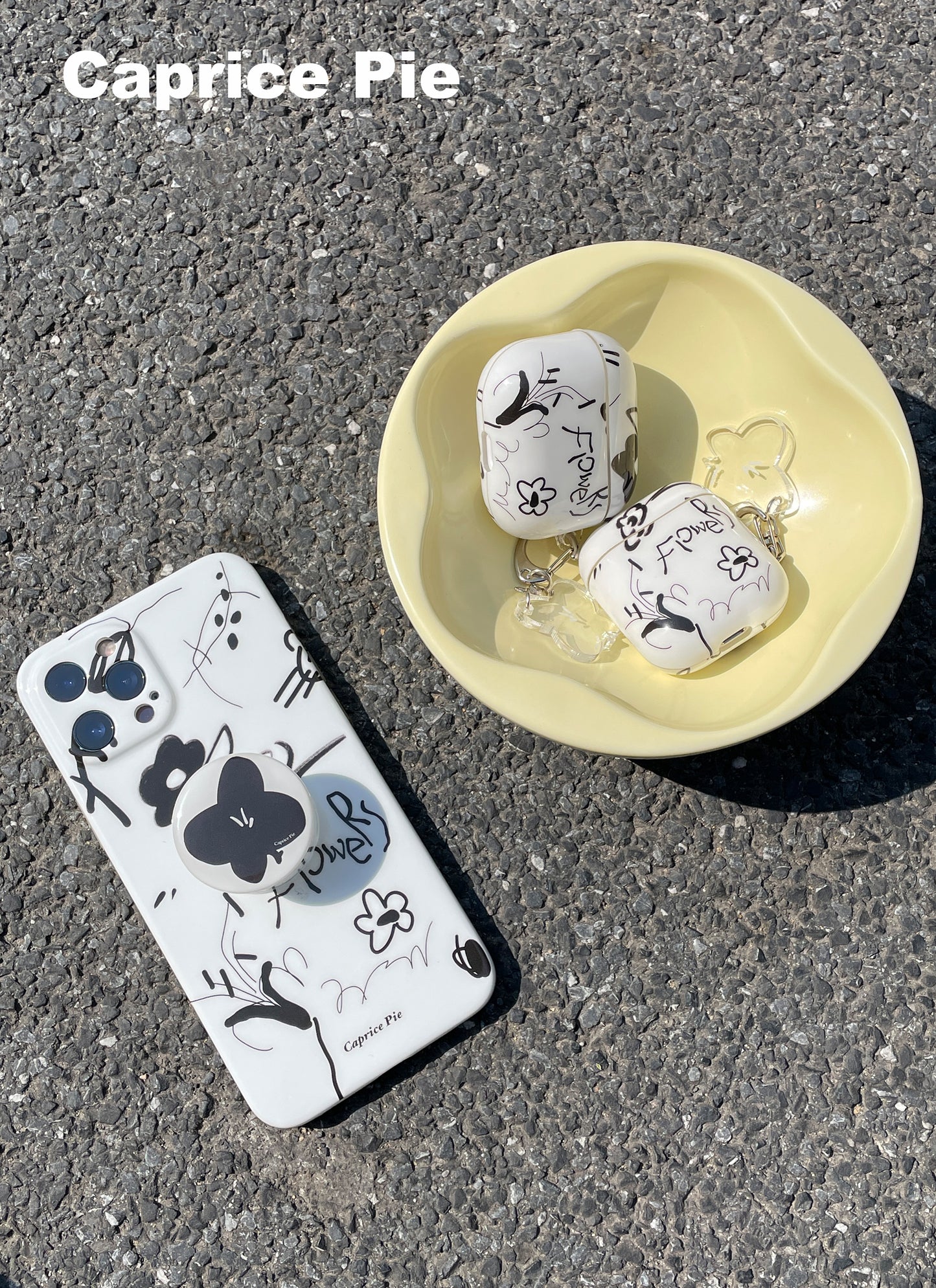 Black and White Graffiti Flower Phone Case