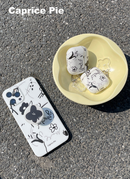 Black and White Graffiti Flower Phone Case