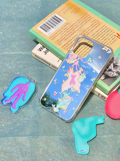 Y2k Pink Butterfly Tree Mirror Phone Case
