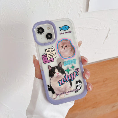 [ Meme Case ] Cats bracket all-in-one air-cusion phone case