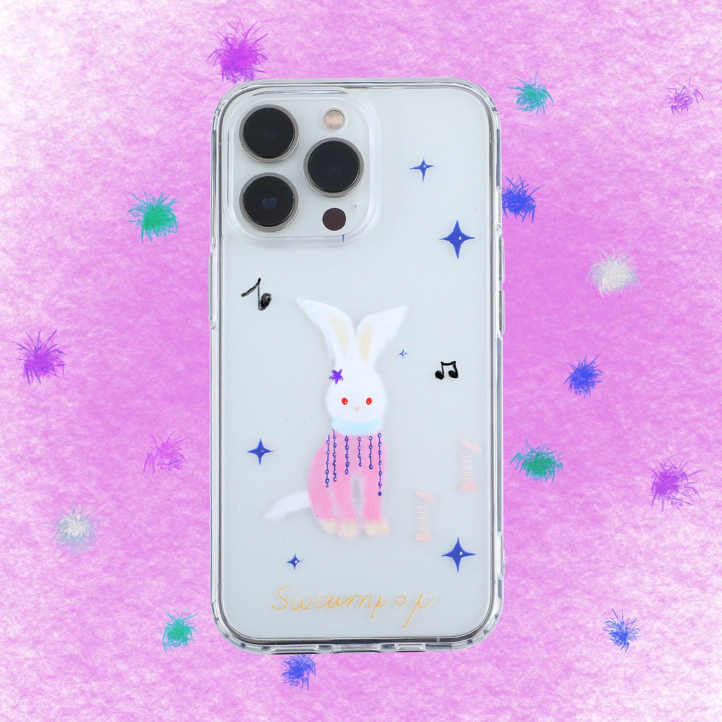 「Original」Singing rabbit clear phone case