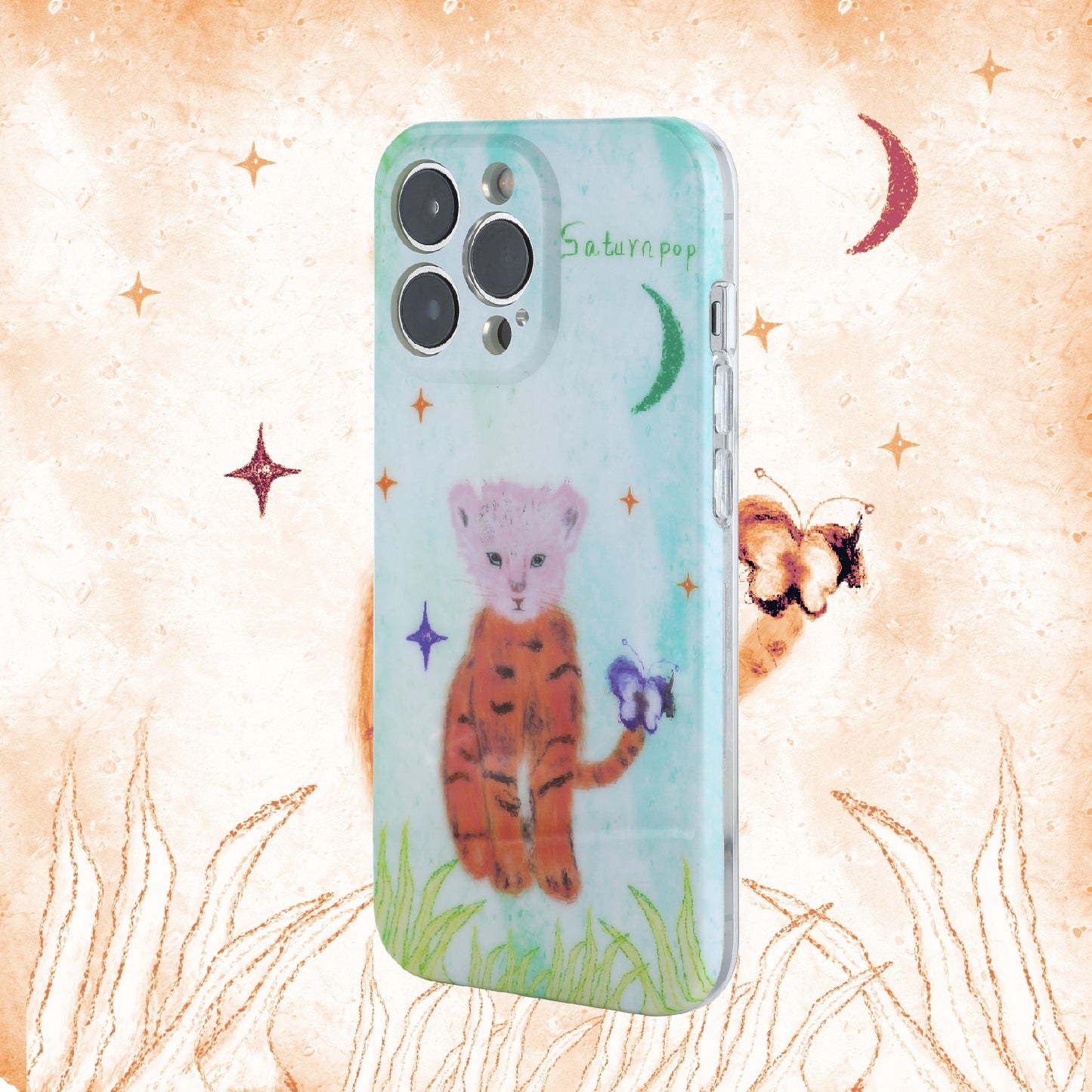 「Original」Sketching lion cub in the moonlight phone case