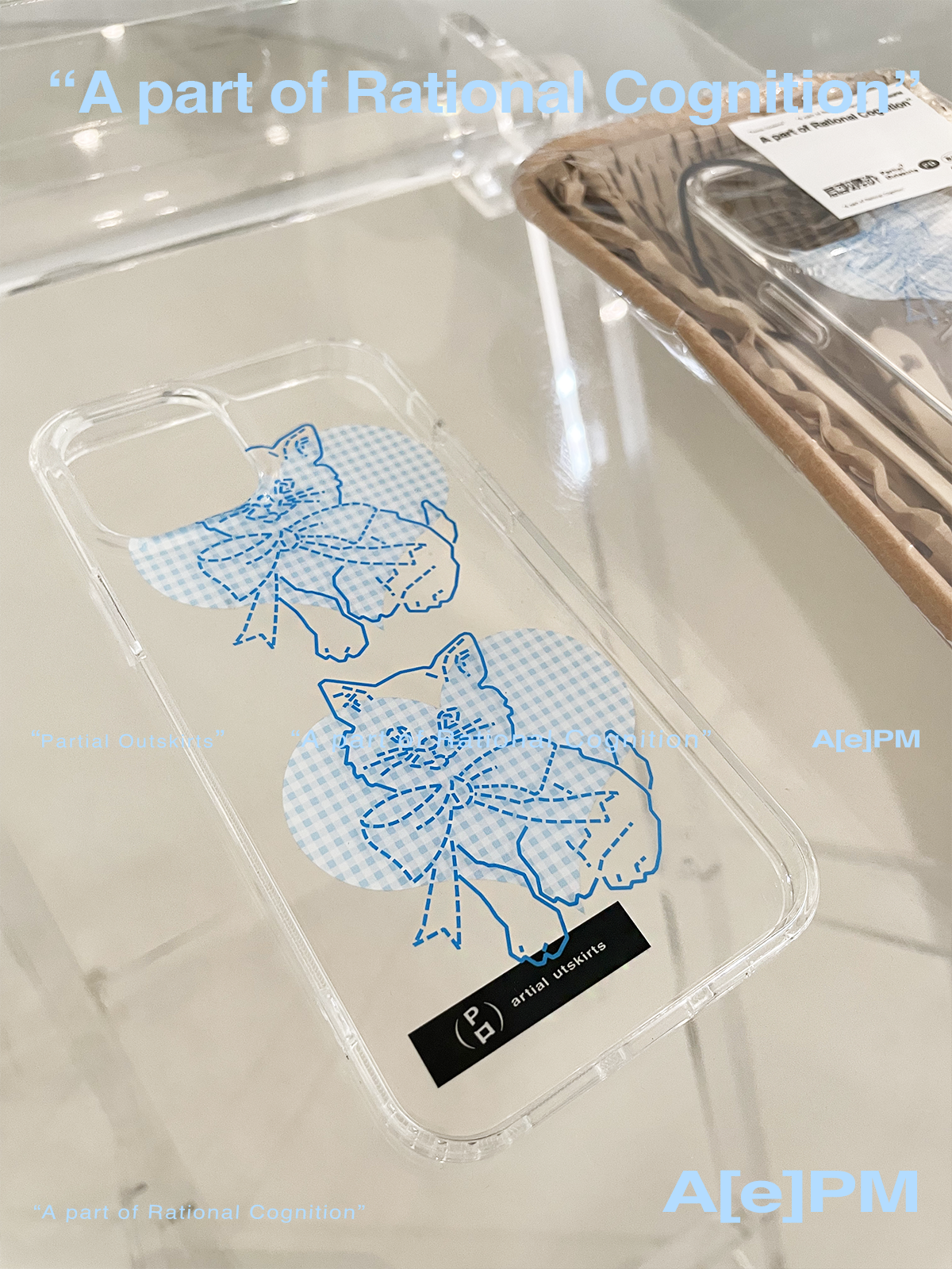 Elegant Blue Heart Kitten Phone Case