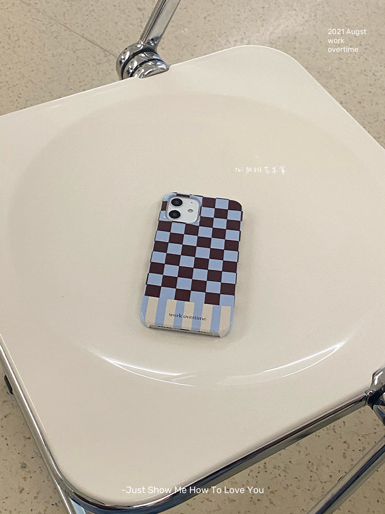 Blue and Brown Checkerboard Phone Case