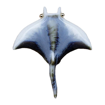 Handmade Ceramic Manta Brooch