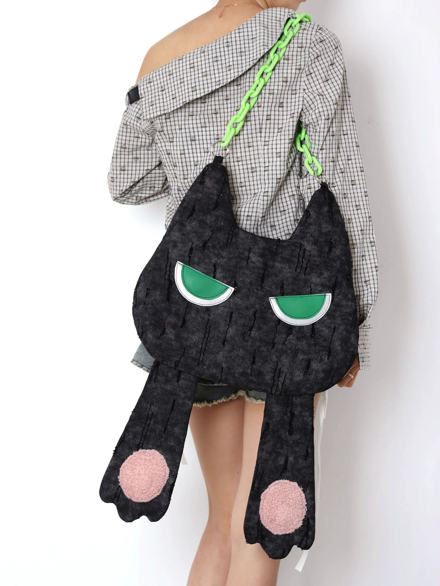 Grumpy Black Cat Convertible Backpack | Bag | Three Fleas