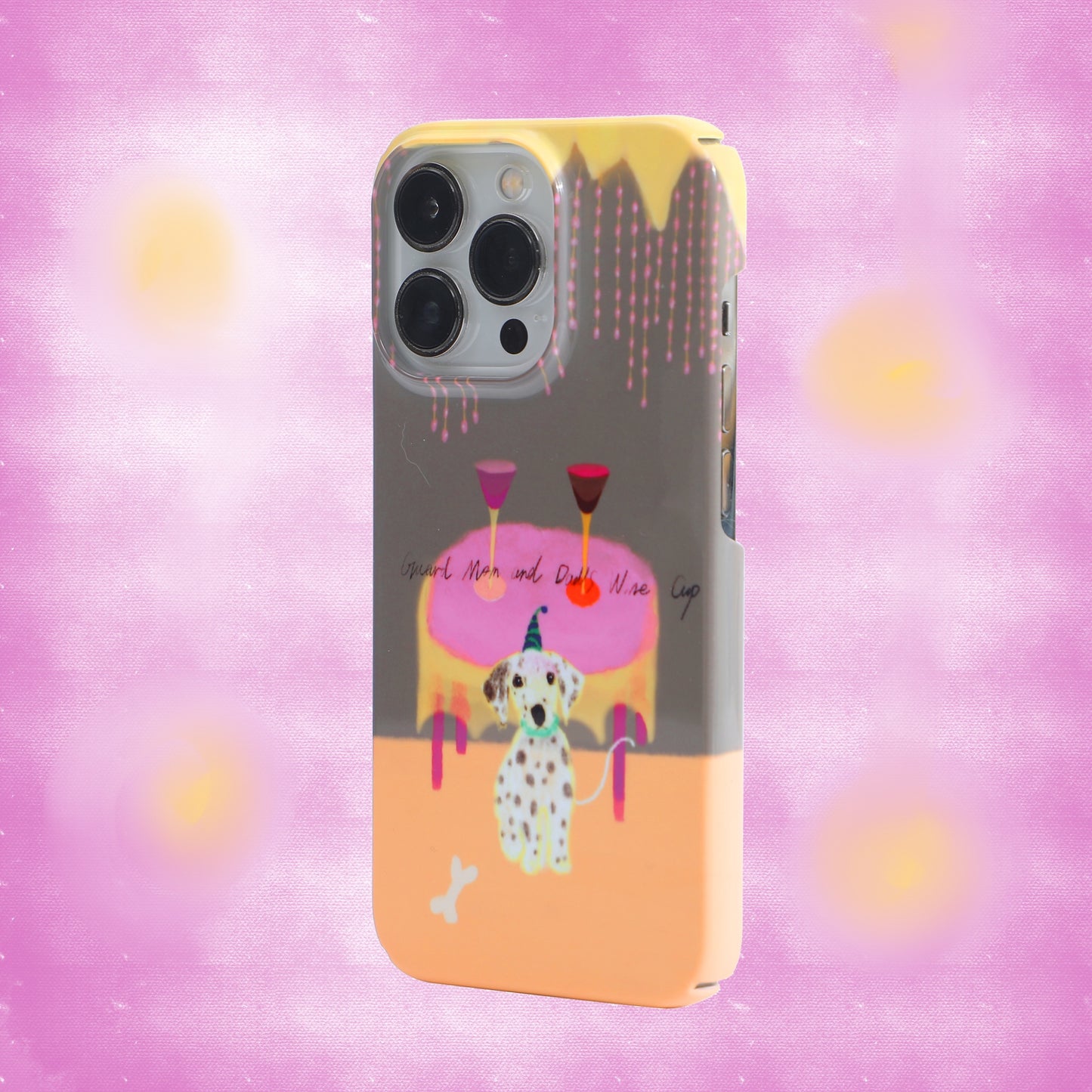 「Original」Dalmatians guarding wine glasses phone case