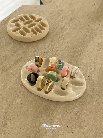 Unique Shape Handcrafted Ceramic Ring Holder