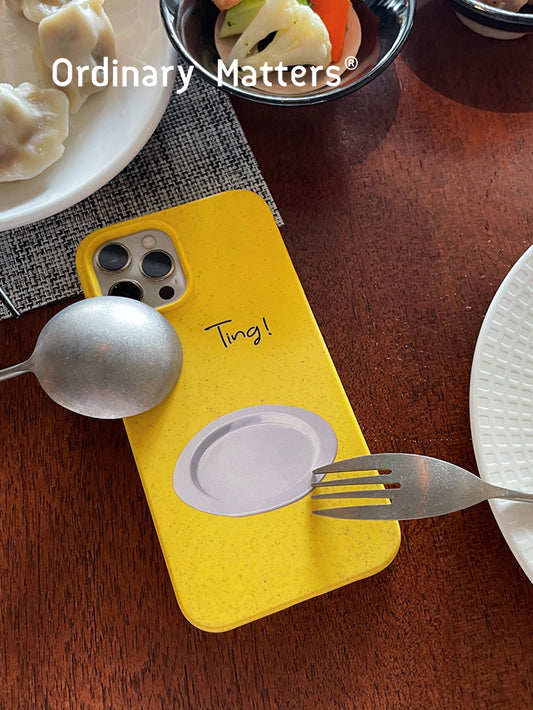 Empty Plate Degradable Yellow Phone Case