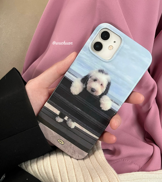 Watching The Sea Puppy Print Phone Case
