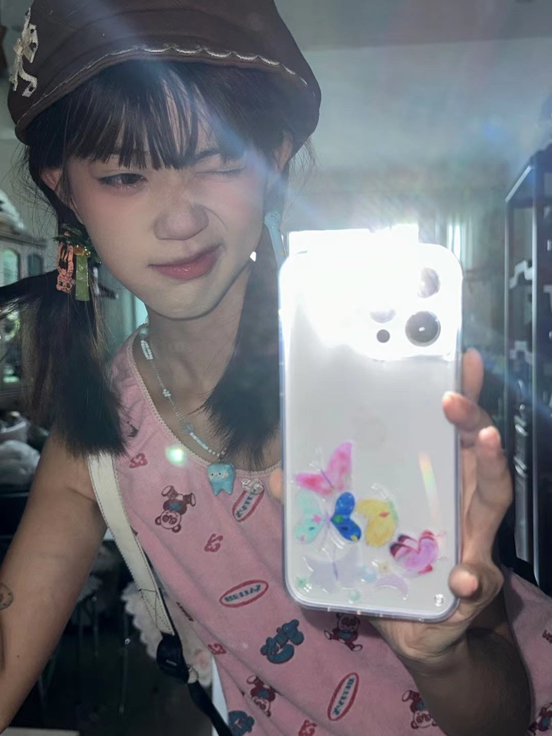 Swimming Butterfly Quicksand Phone Case