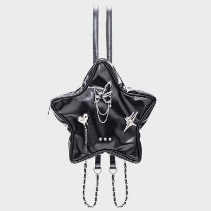 Y2k Gothic black star shape backpack