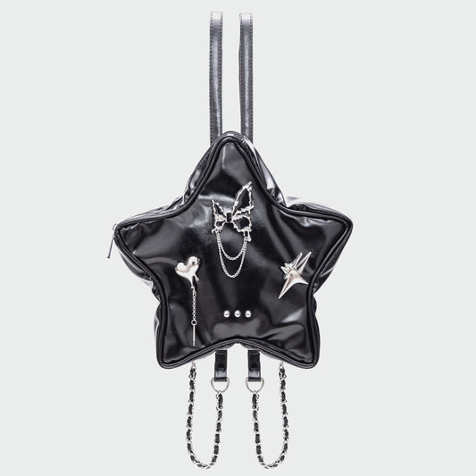 Y2k Gothic black star shape backpack