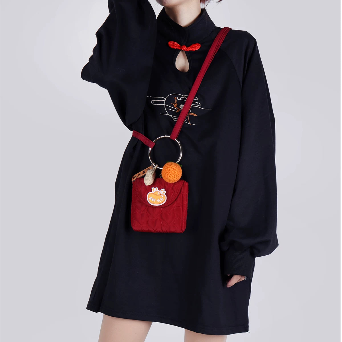 Lucky Red Quilted Mini Crossbody Bag | Bag | Three Fleas