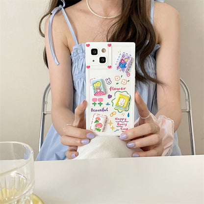 Square 3D Card Flower Phone Case