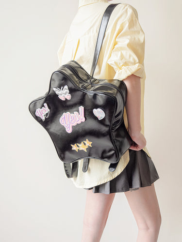 Butterfly Patch Star Shaped Shoulder Bag