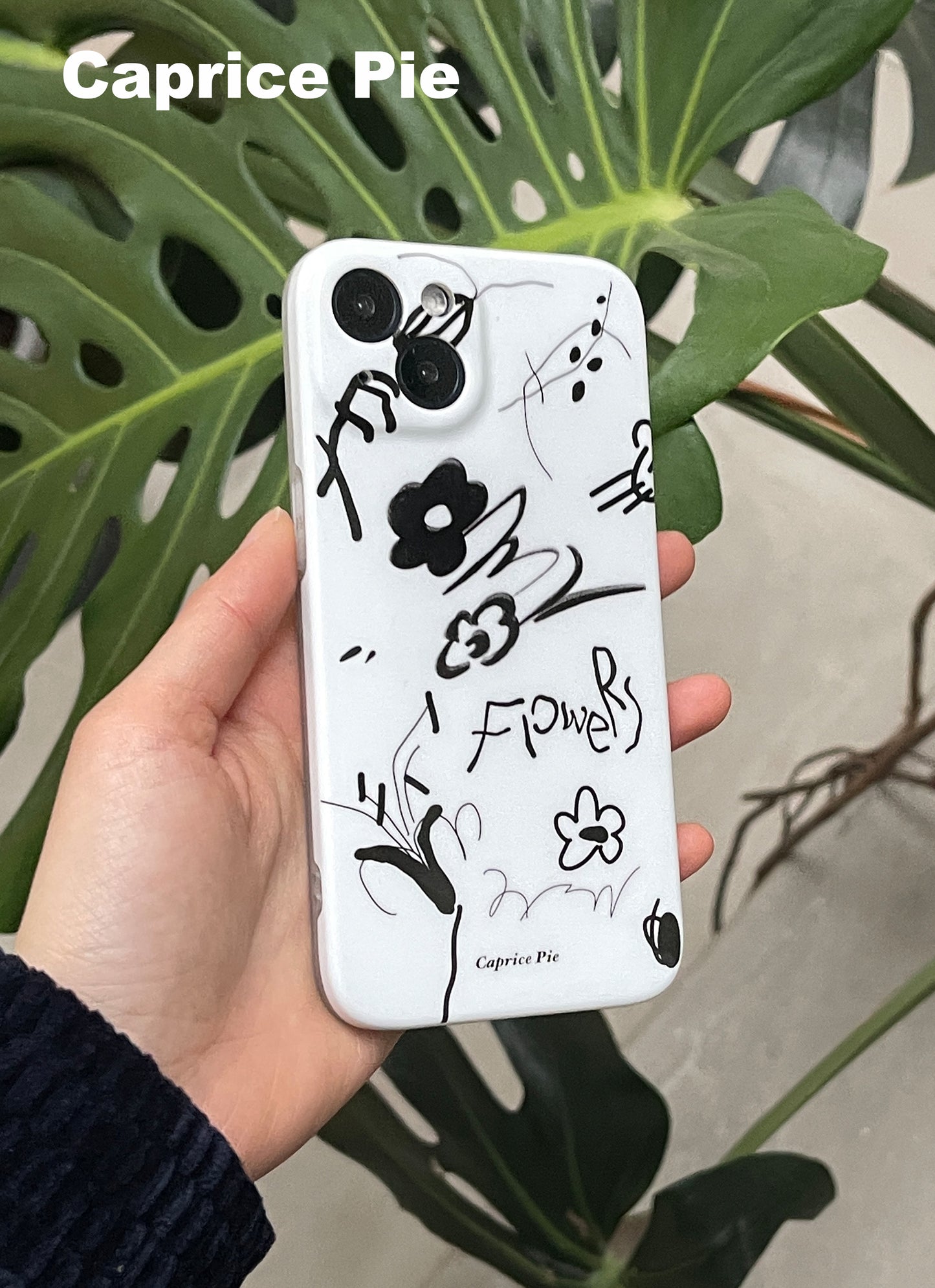 Black and White Graffiti Flower Phone Case