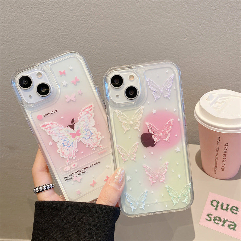 Blooming color butterfly Clear phone case