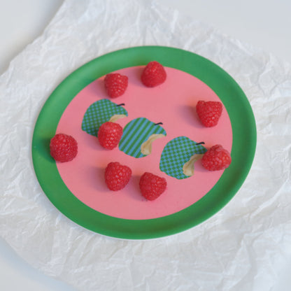 Apple Printed Eco-friendly Bamboo Fiber Plate