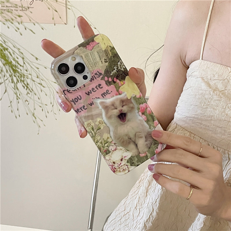 [ Meme Case ] Screaming Cat DIY fake diamond phone case | phone accessories | Three Fleas