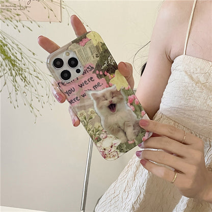 [ Meme Case ] Screaming Cat DIY fake diamond phone case | phone accessories | Three Fleas