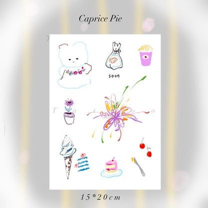 Original Design Colorful Sketch Fireworks Tulip Waterproof Temporary Tattoo Stickers Set