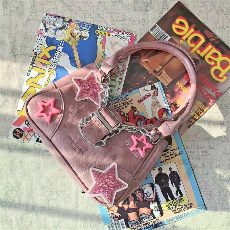 Pink Star Baguette Bag