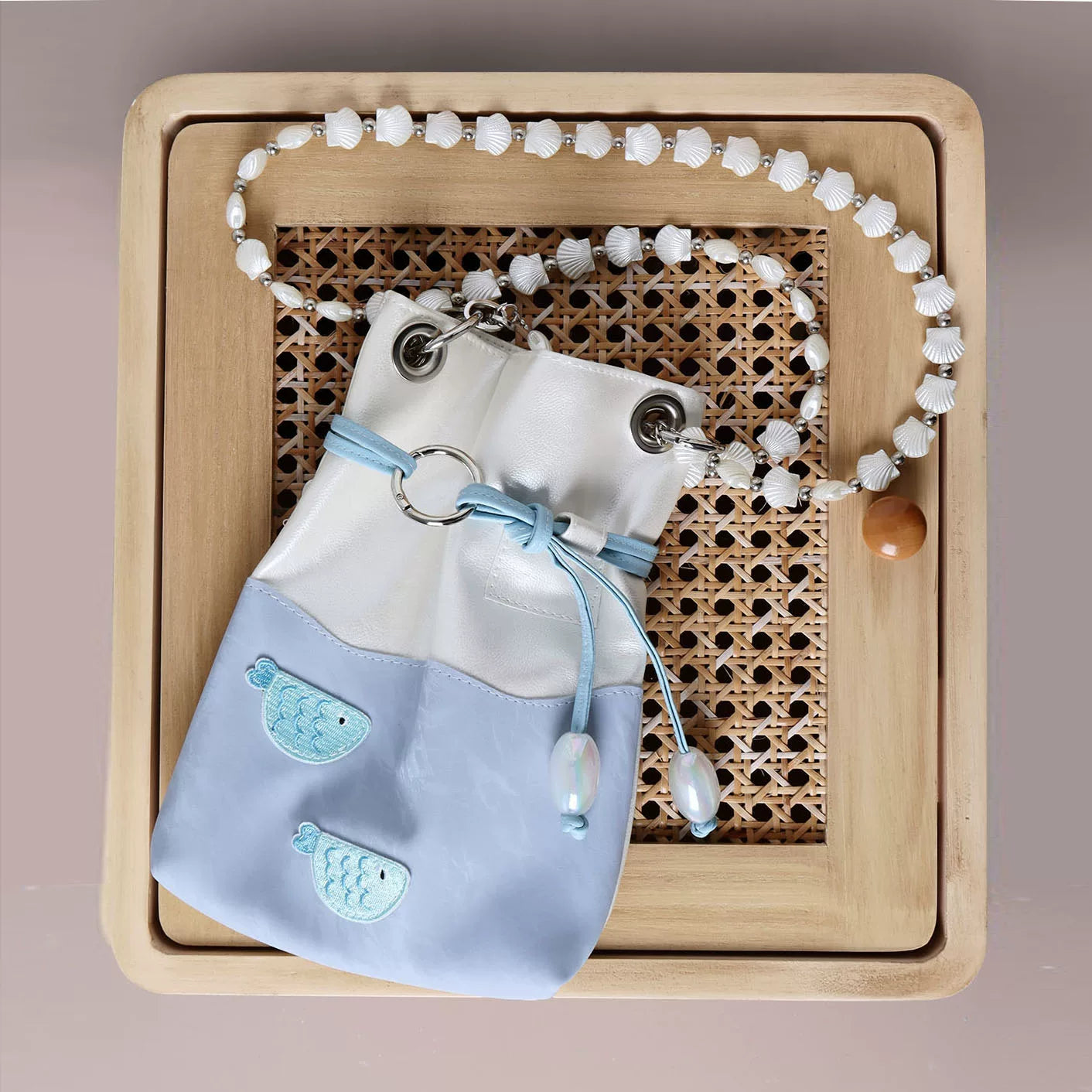 Ocean Fish Beaded Bucket Bag | Bag | Three Fleas