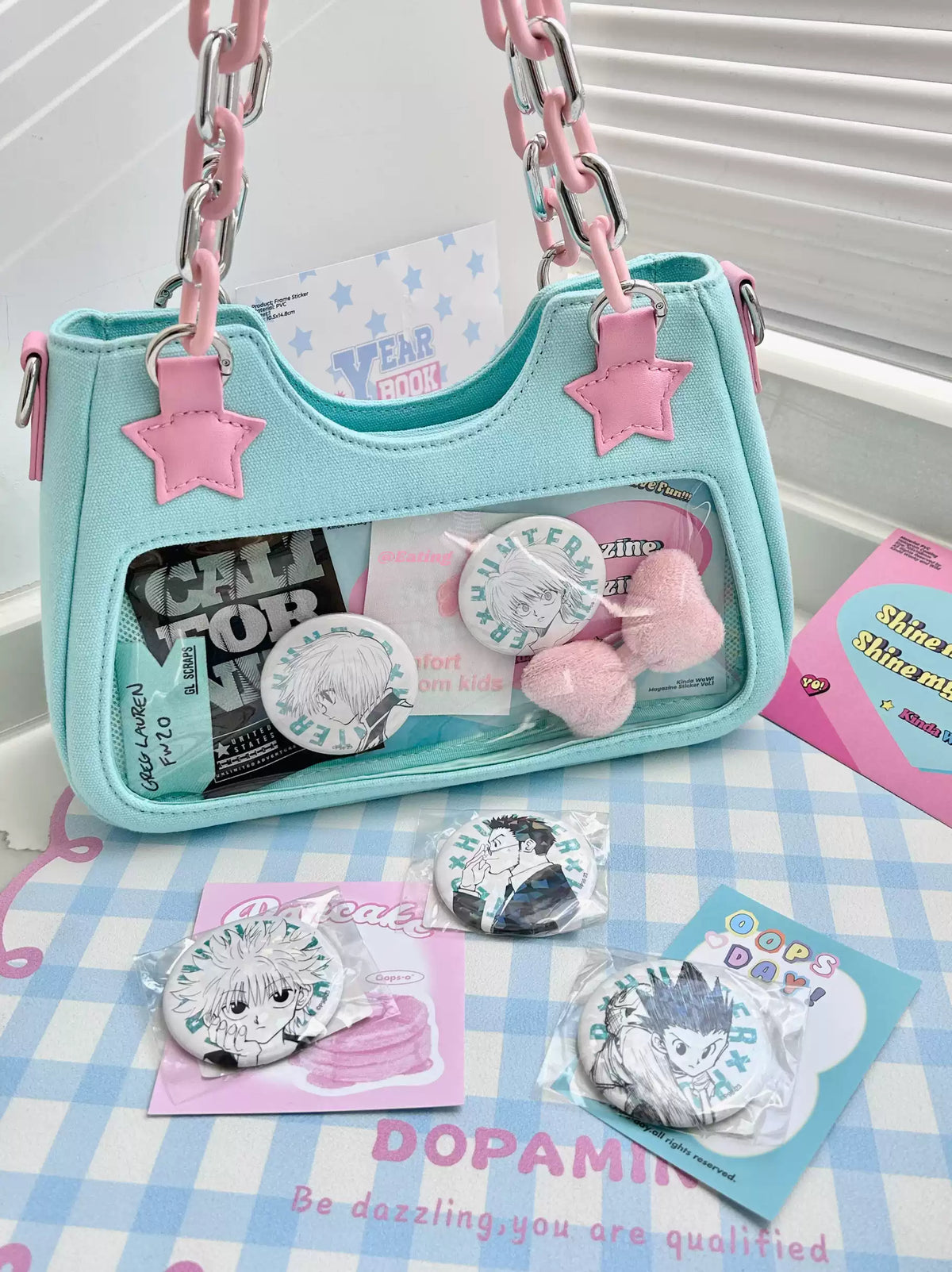 Y2k Pink Star Denim Ita-bag