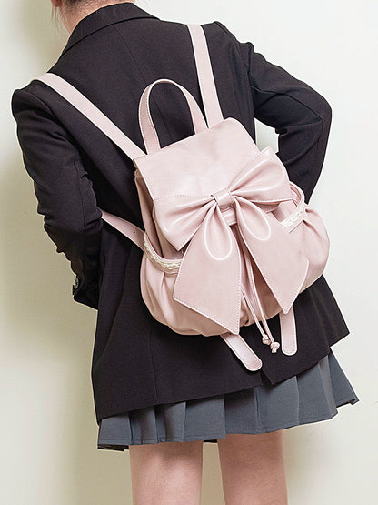 Retro Brown Lace-up Bow Backpack