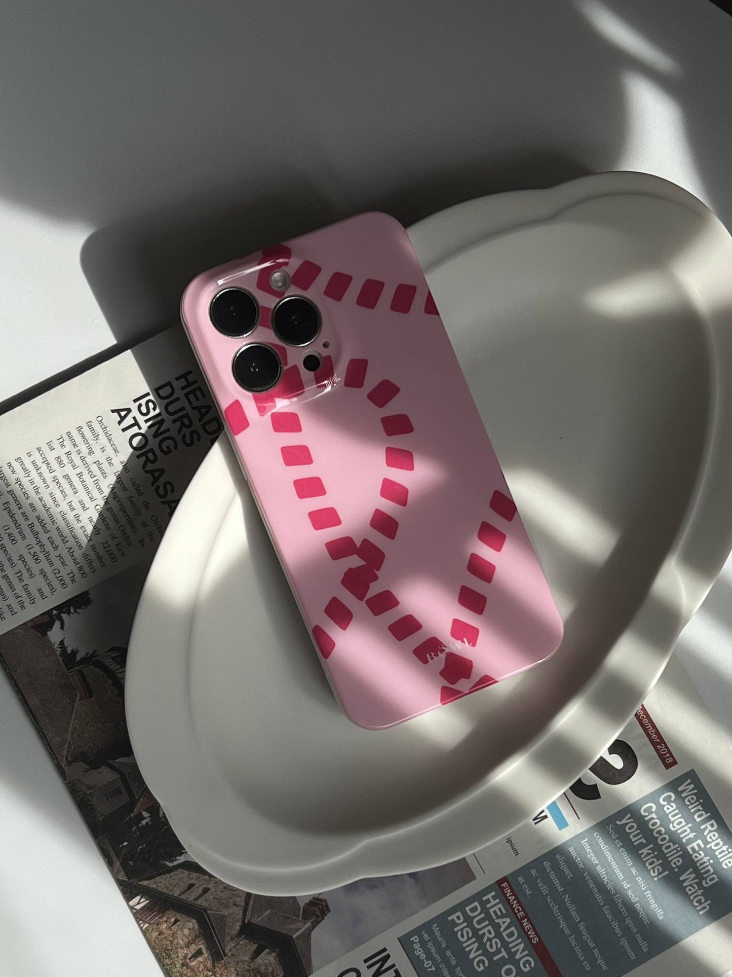 Pink Baseball Phone Case
