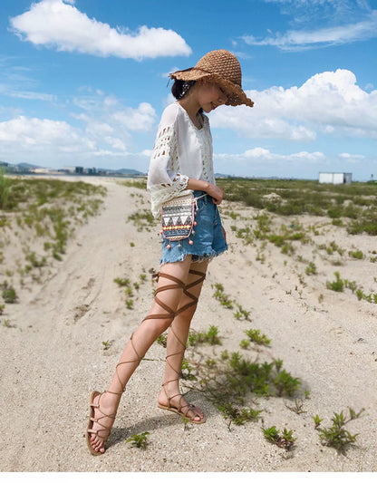 Boho Geometric Embroidered Crossbody Bag