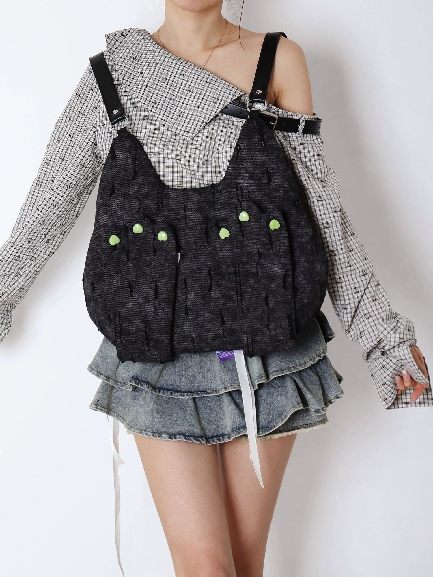 Grumpy Black Cat Convertible Backpack | Bag | Three Fleas