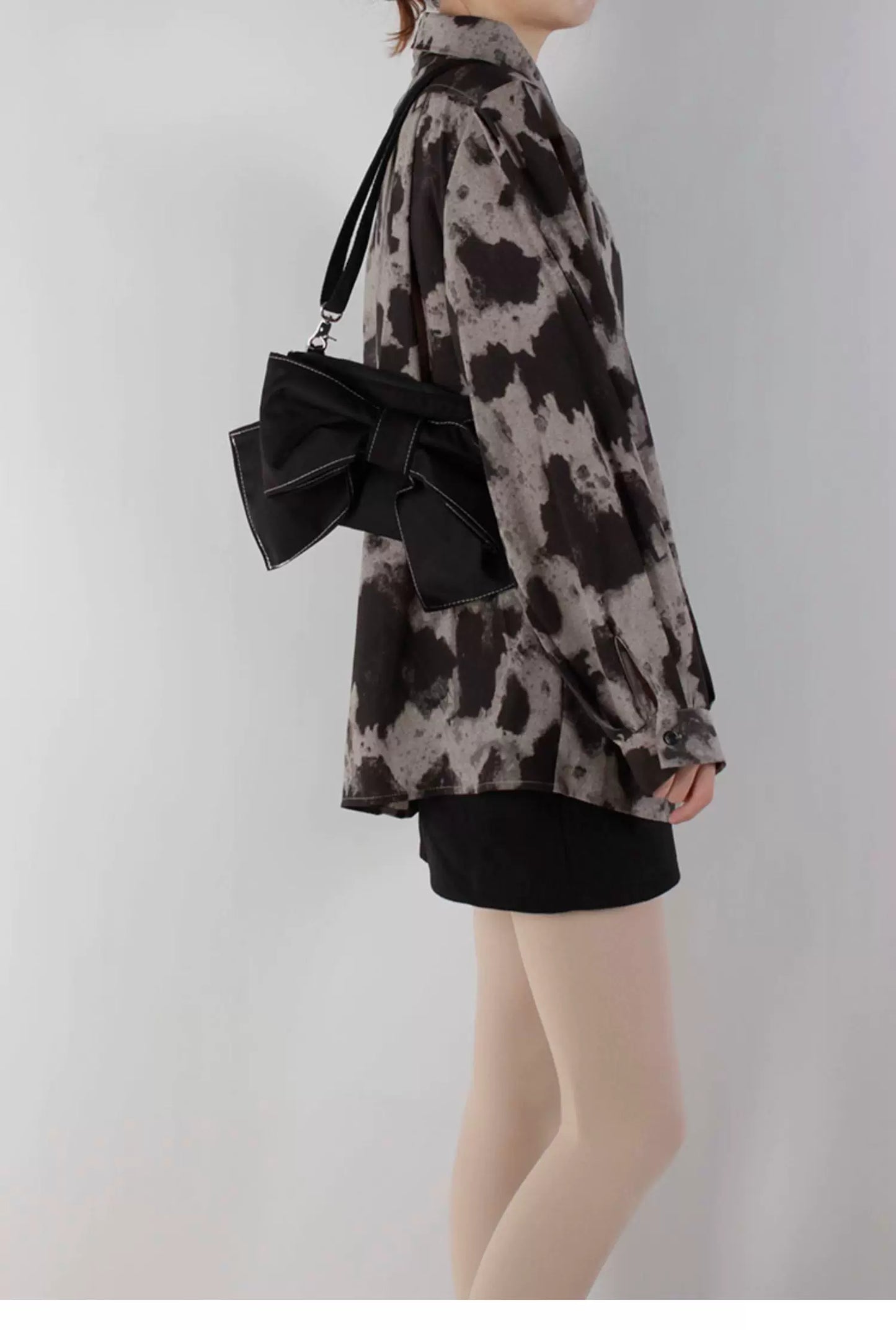 Black Bow Satin Shoulder Bag | Bag | Three Fleas