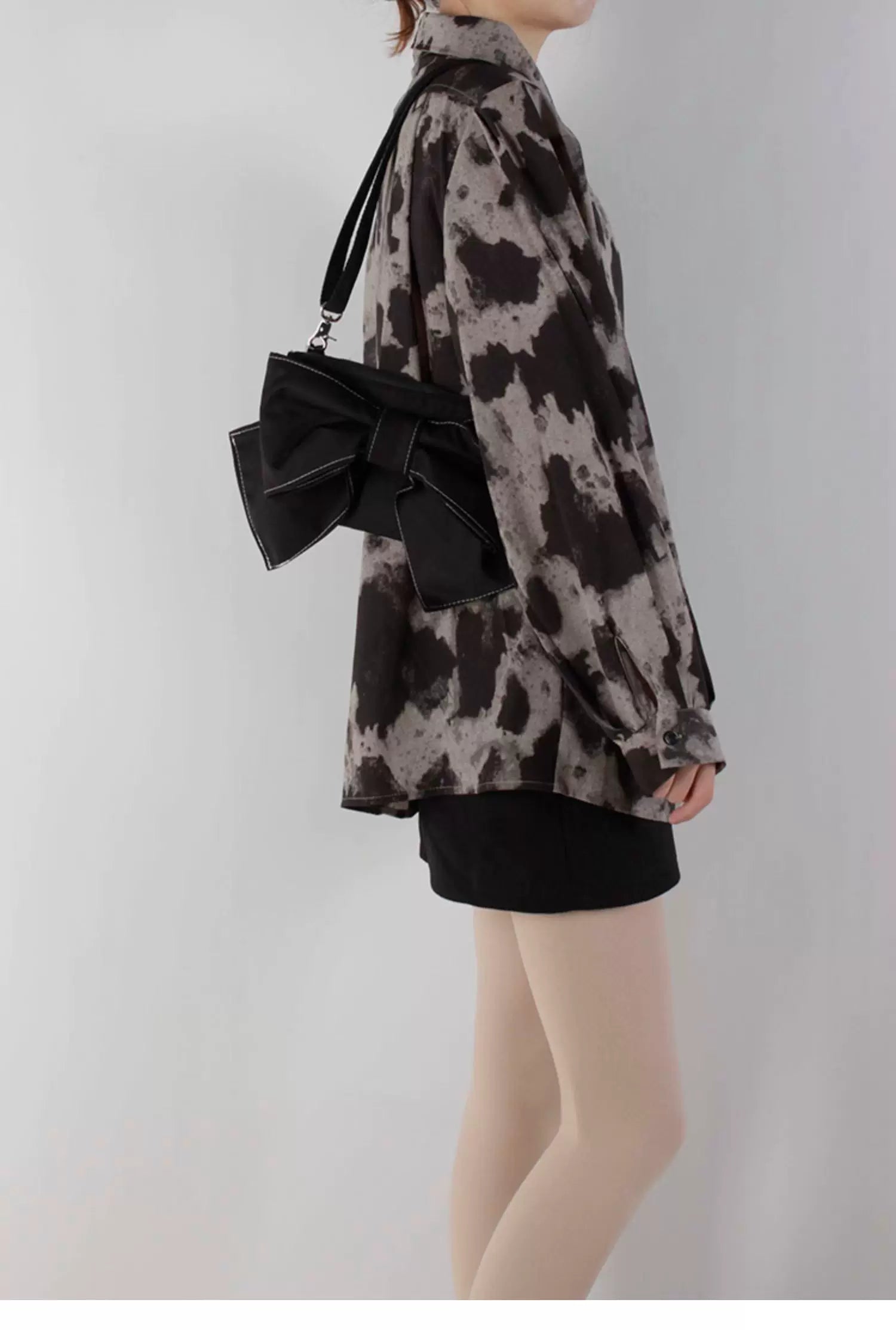 Black Bow Satin Shoulder Bag | Bag | Three Fleas