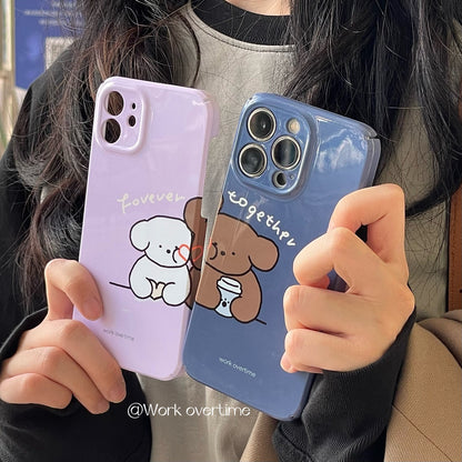 Puppy Kissing Couple Phone Case