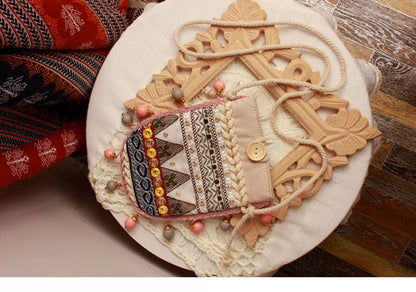 Boho Geometric Embroidered Crossbody Bag