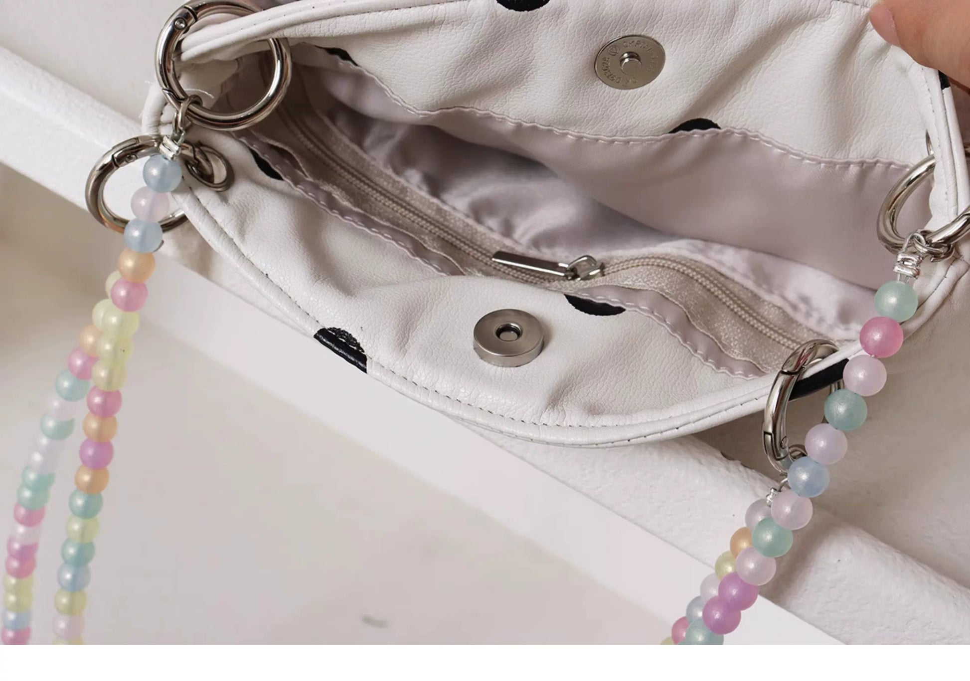 Polka Dot Rose Bucket Bag |  | Three Fleas