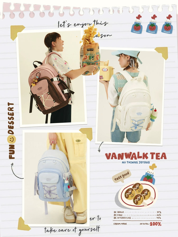 Summer Tea Dessert Large Backpack