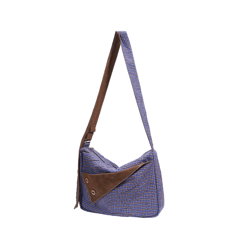 Retro Pleated Canvas Messenger Bag