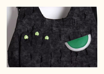 Grumpy Black Cat Convertible Backpack | Bag | Three Fleas