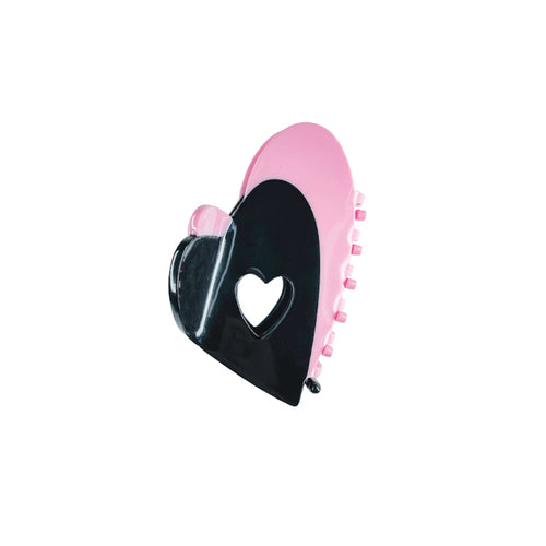 Black Pink Heart Hair Clip