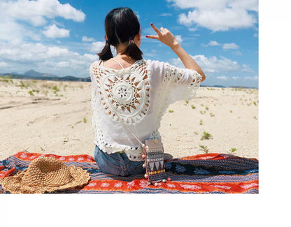 Boho Geometric Embroidered Crossbody Bag