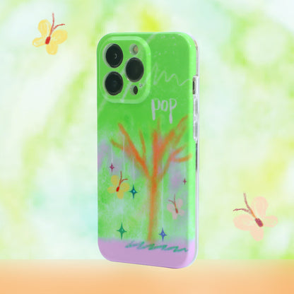 「Original」Crayons butterfly and stars tree phone case