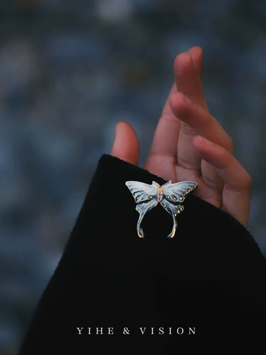 Handmade Ceramic Butterfly Brooch