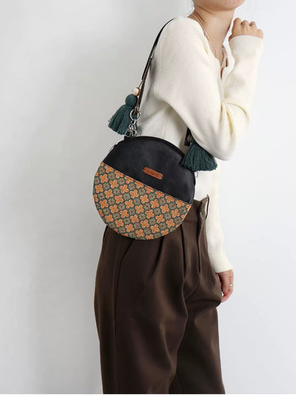 Vintage Floral Round Crossbody Bag |  | Three Fleas
