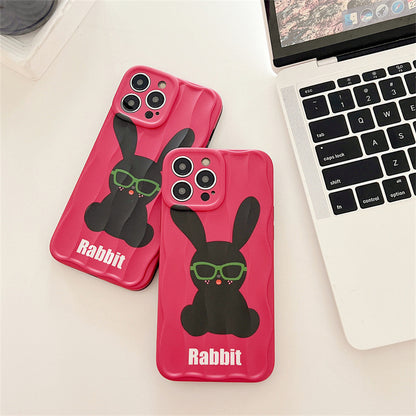 Sunglasses black pink rabbit phone case